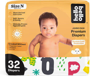 Hello Bello premium newborn diapers packaging.