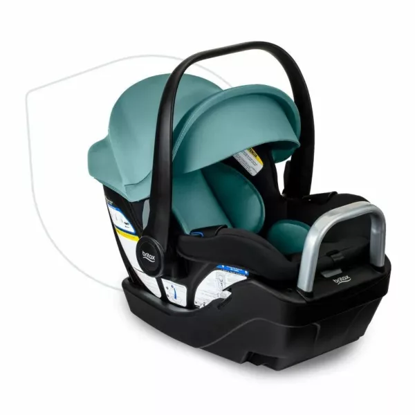 A baby seat with the lid up.