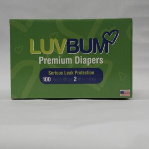 A box of luvbum diapers