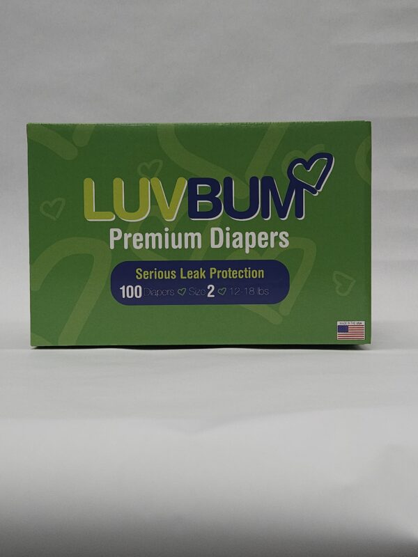 A box of luvbum diapers