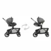 A side by side image of the same stroller.