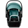 A baby seat with the canopy open.