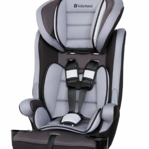 A car seat that is grey and black