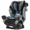 A car seat that is black and grey