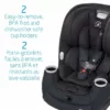 A car seat with two cups on the side of it.