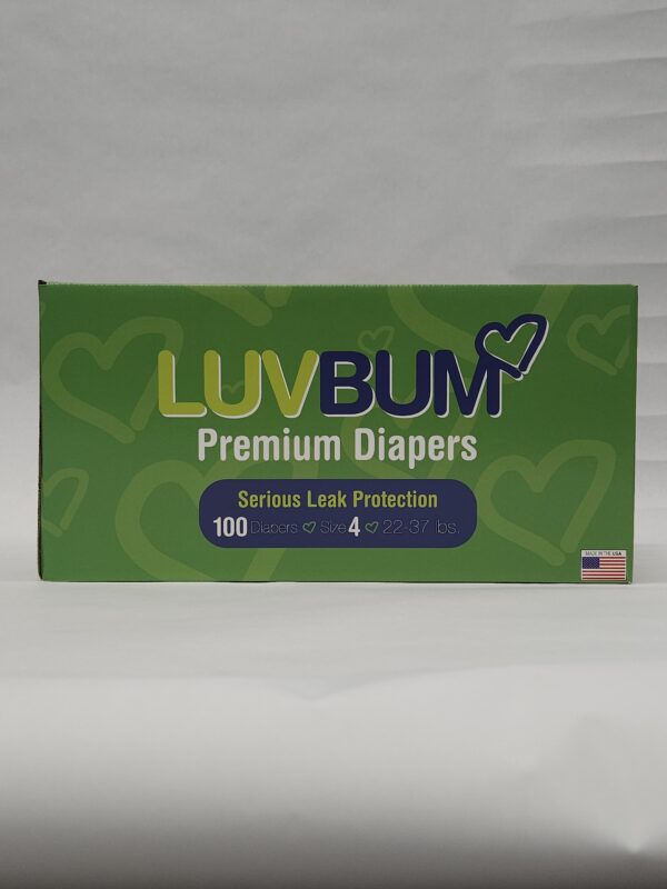 A box of luvbum diapers