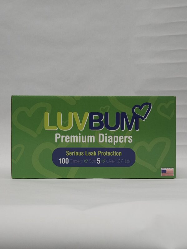 A box of luvbum diapers